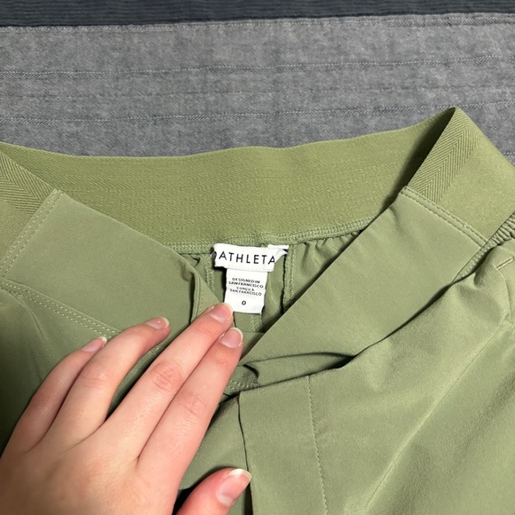Athleta Green Wide Leg Pants - Picture 4 of 6
